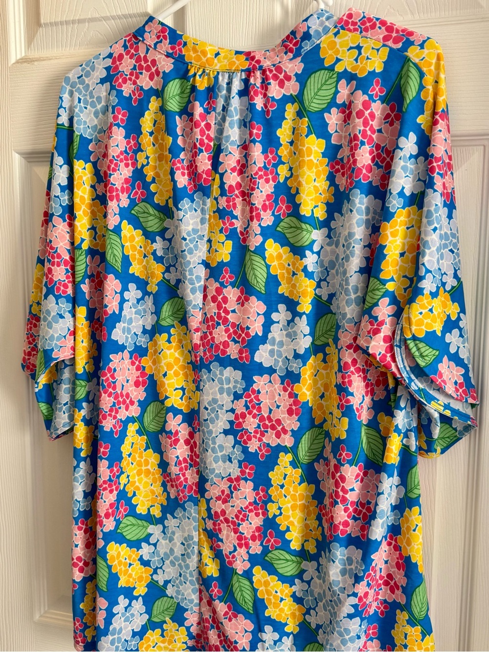 Dear Scarlett Bright Blue Floral Split-Neck Top - Picture 5 of 5